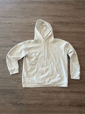 Marc New York Pullover Hoodie Womens Large Cream Ivory Kangaroo Andrew Marc
